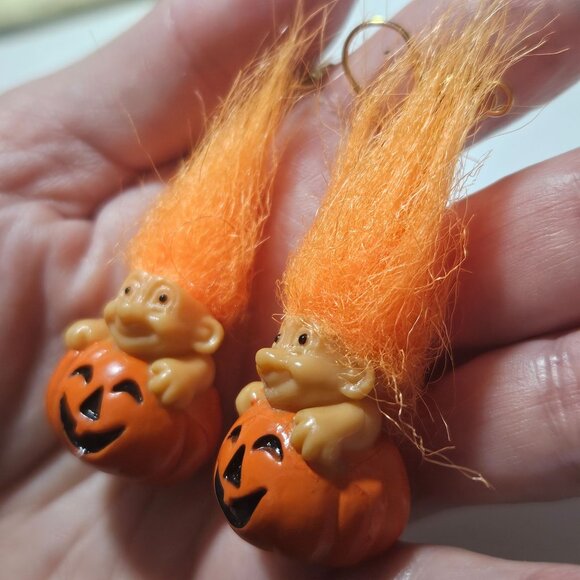 **Sale** Russ vintage pumpkin troll earrings - Picture 2 of 11